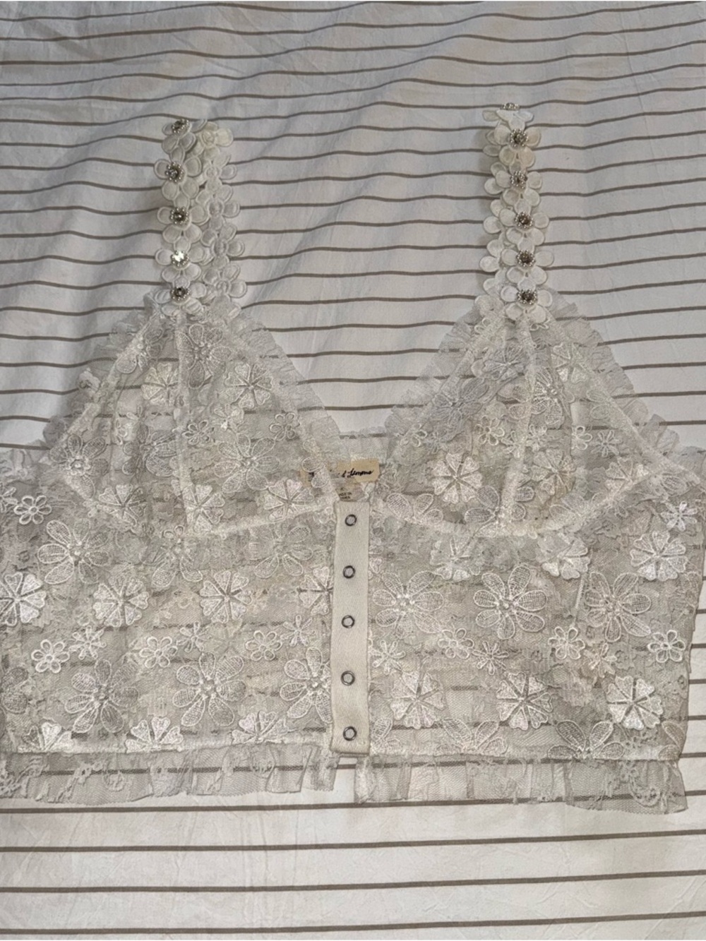 For Love & Lemons White Lace Top